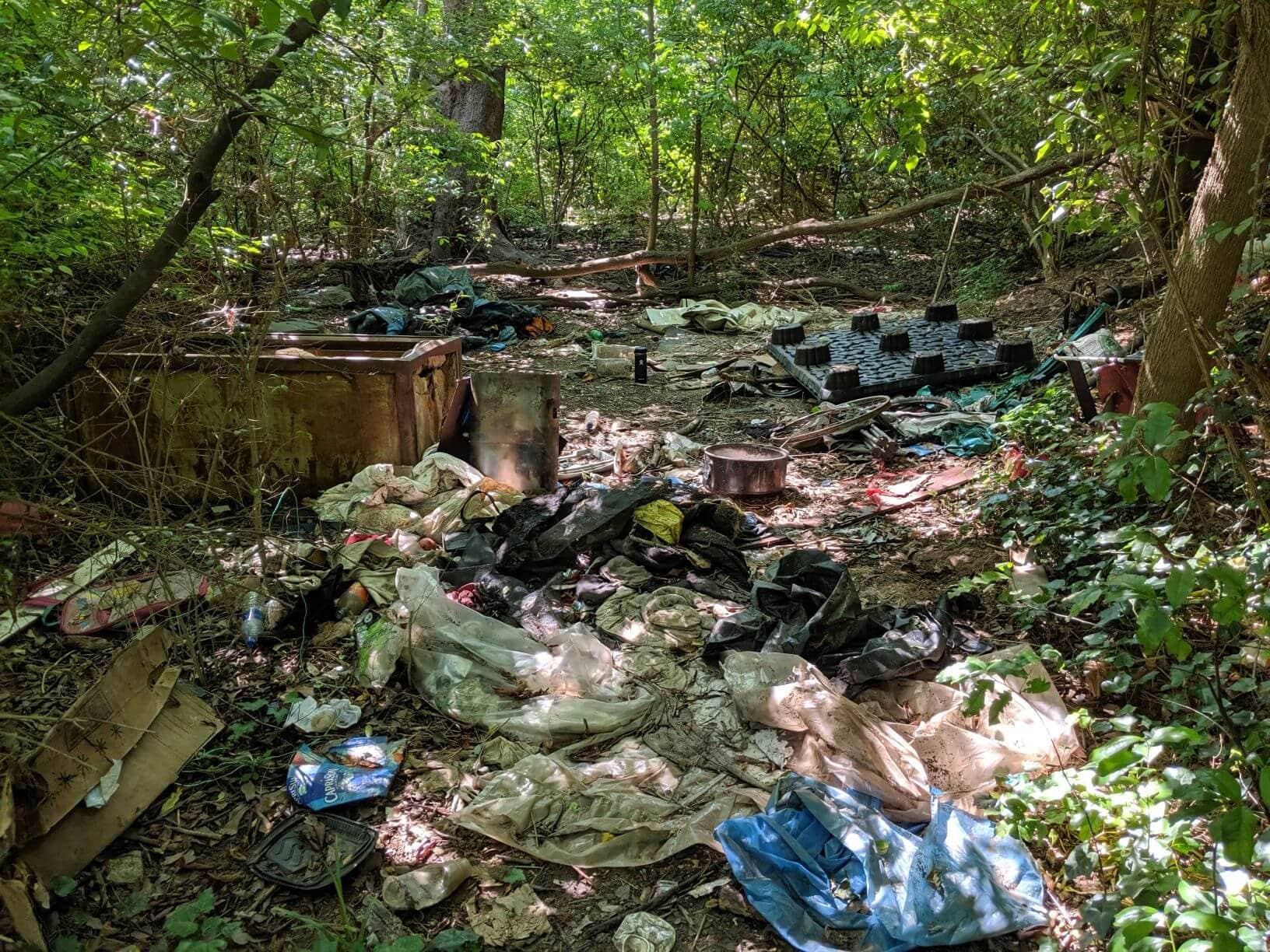 Before cleaning up a homeless camp near the atlanta beltline