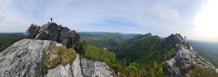 Overlooking Linville Gorge Hiking 23 Miles